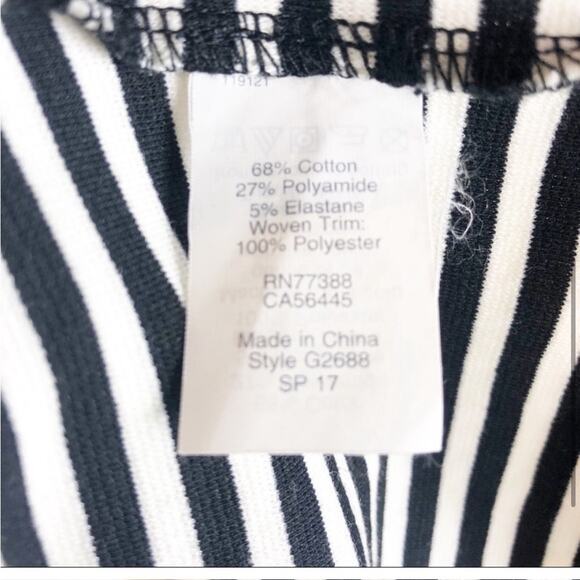 J crew white and navy striped top with flowy hem - Picture 5 of 5